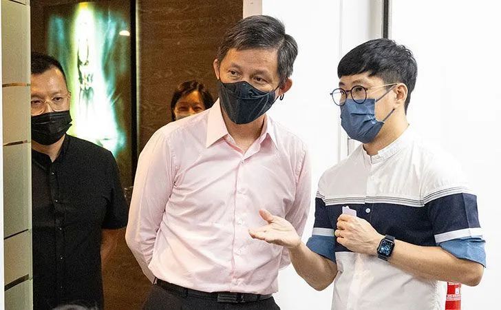 Visit by Mr. Chan Chun Sing, Minister for Education, with Justin Chua, Vice Principal, and Sen Lai, Principal of 3dsense.