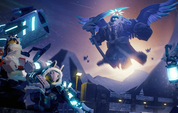 Frost Spirit from TDS, a winged, scythe-wielding figure, surrounded by other game characters, created by our student.