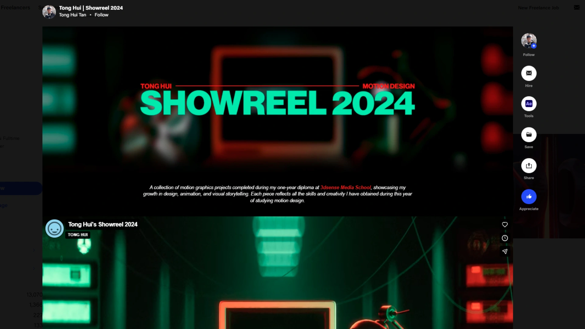 Portfolio artwork by 3dsense alumni Tong Hui Tan, featured on Behance