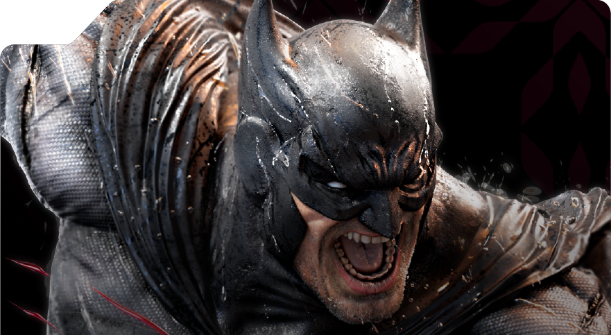 Student artwork featuring Batman and Joker, showcased by 3dsense at Comic Con.