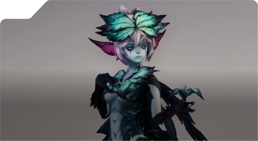 3d model of a sprite like game ready character in a elegant pose