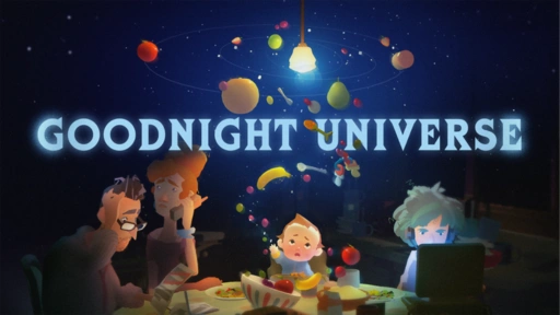 Goodnight Universe poster, featuring a past student’s contribution as a 3D animator, bringing the animation to life.